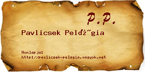 Pavlicsek Pelágia névjegykártya